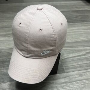 Nike Hat Cap Strap Pink‎ Tan Faded Faded Swoosh Cotton Golf Pickleball Tennis